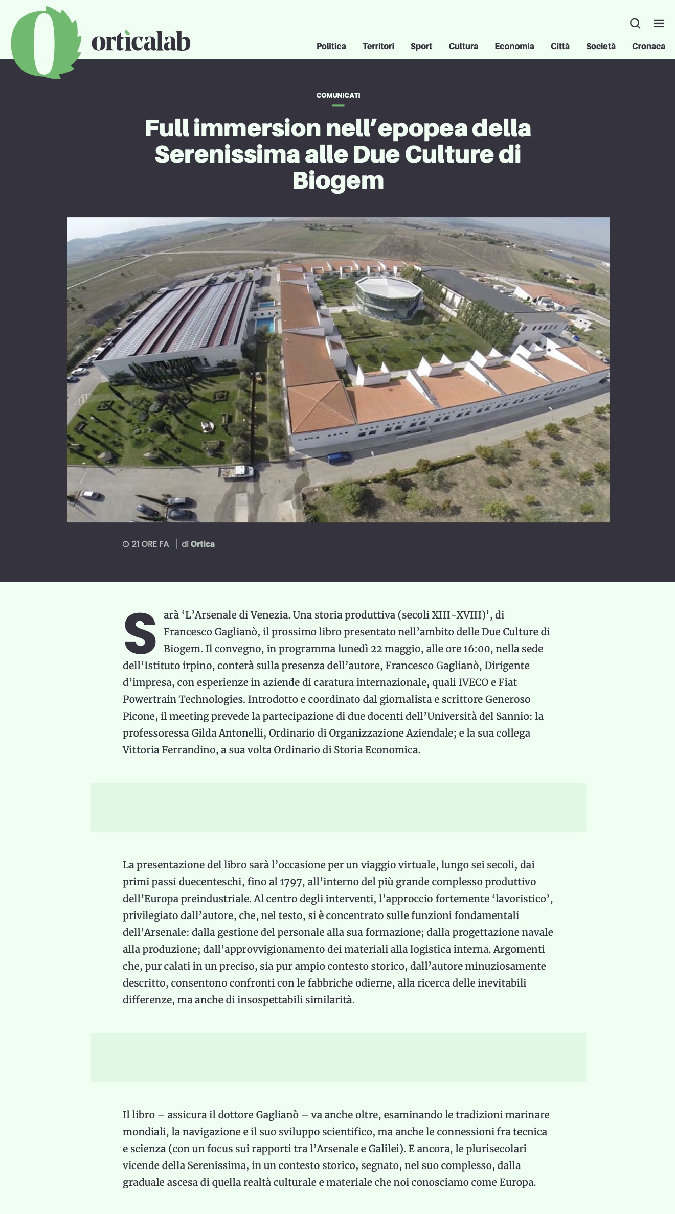 Full immersion nell’epopea della Serenissima alle Due Culture di Biogem